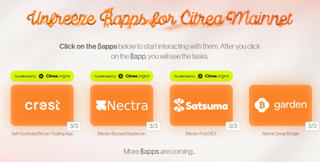 Just finished exploring and testing <a href="/citrea_xyz/">Citrea</a> bapps (commonly known as dapps). It was a great experience.  I could bridge my btc to Citrea network from other blockchains and use it for trading, swapping, borrowing and earning interest. Citrea does for BTC what L2s did for ETH.