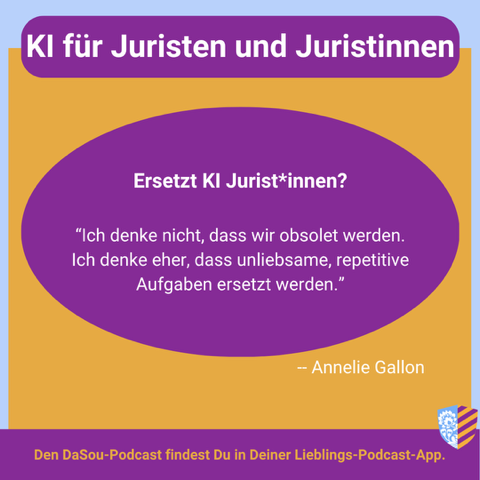 🎙 Wie sich juristische Arbeit durch KI verändert und was das für Anwältinnen, Unternehmensjuristinnen und Richter*innen bedeutet – jetzt im Podcast bei DaSou. Die Folge findest Du hier:
ae2onc.podcaster.de/download/44_Da…. 🎧