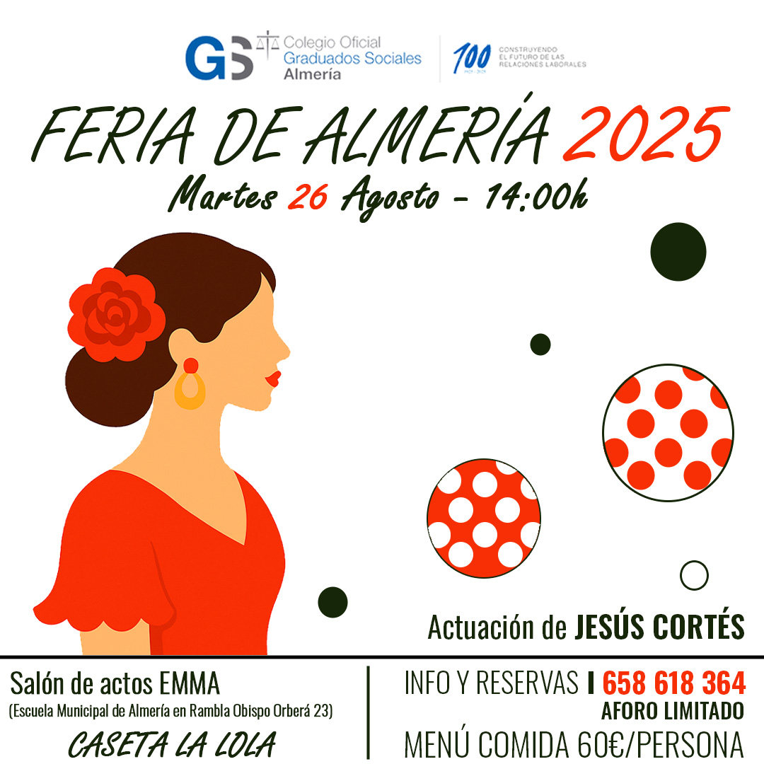 ¡Últimos días! Feria de Almería🎡🎶
No te pierdas un día lleno de buen ambiente. Aforo limitado.
🎤Disfruta de la actuación del artista Jesús Cortés

📅¡Reserva! 950232095/658618364 o ↘️forms.gle/D27LxwK2uERL3c…
📌Salón de actos de la EMMA-CASETA LA LOLA