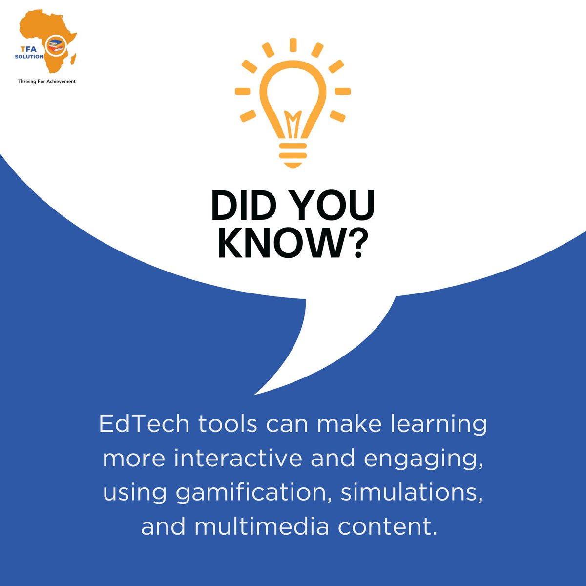 TFA_Solution's tweet image. 💡 #DidyouKnow
EdTech isn’t just screens — it makes learning interactive &amp;amp; fun! 🚀With gamification 🎮, simulations 🧪&amp;amp; multimedia 🎬, students learn faster &amp;amp; stay engaged.
✨ Embrace smarter learning with TFA Solution — where education meets innovation 📚
#EdTech #TFASolution