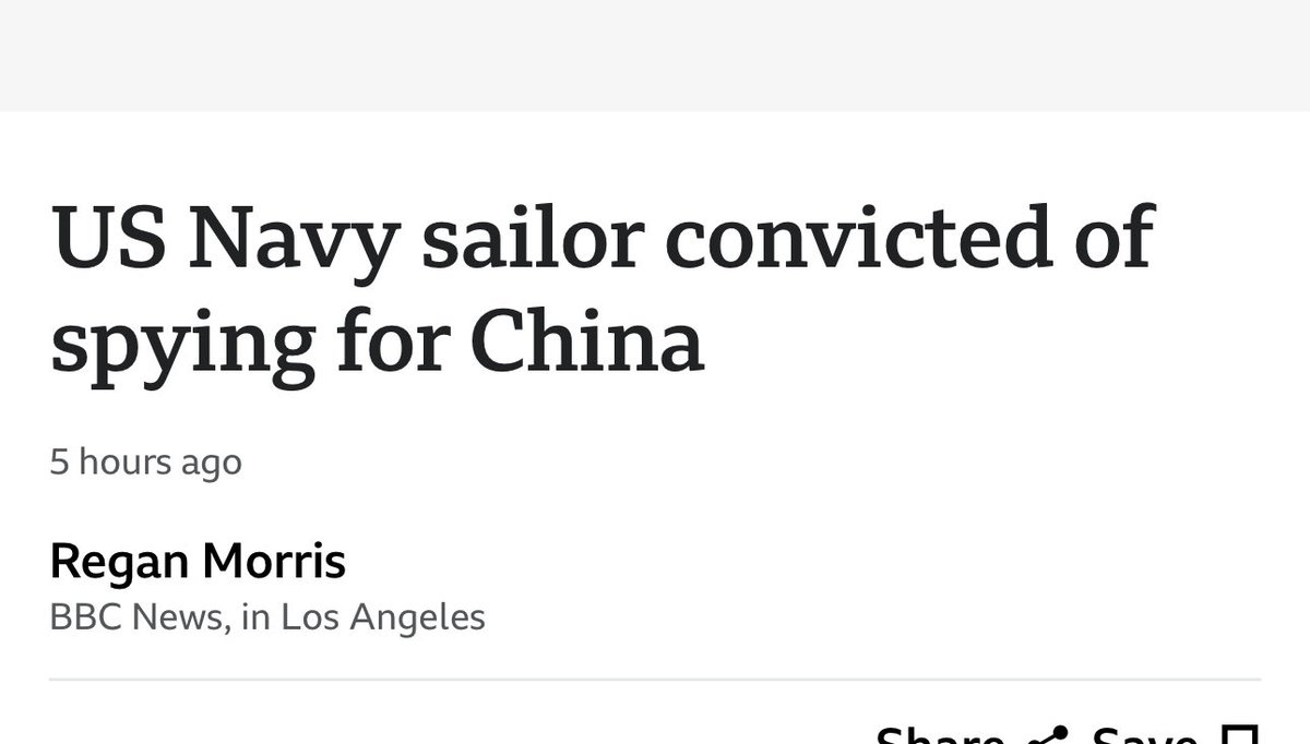 SanatanIntel's tweet photo. 🚨 A U.S. Navy sailor has been convicted of spying for China, marking a major breach of national security with implications for Indo-Pacific strategy.

🔗 BBC: https://t.co/1j1IwZXA4e
🔗 DOJ: https://t.co/fZCrQqW7yJ

#US #China #Espionage https://t.co/lXMblCJtxU