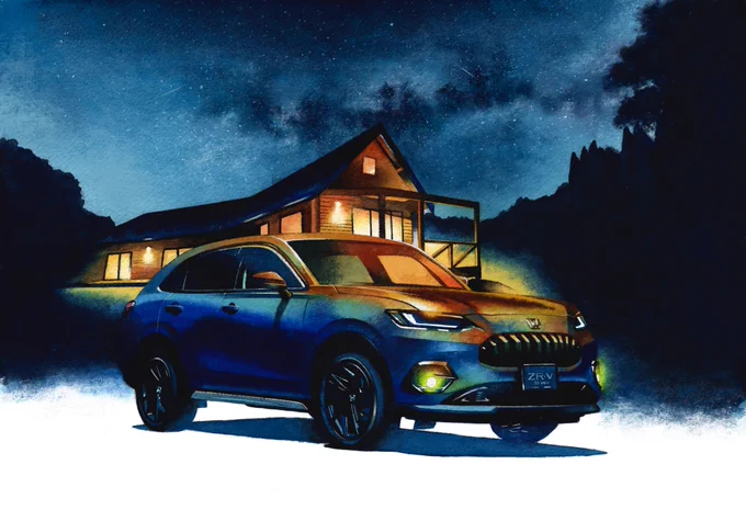 #このタグを見た人は夜をはる Honda ZR-V 純正アクセサリー公式情報ページにて使用されているイラスト