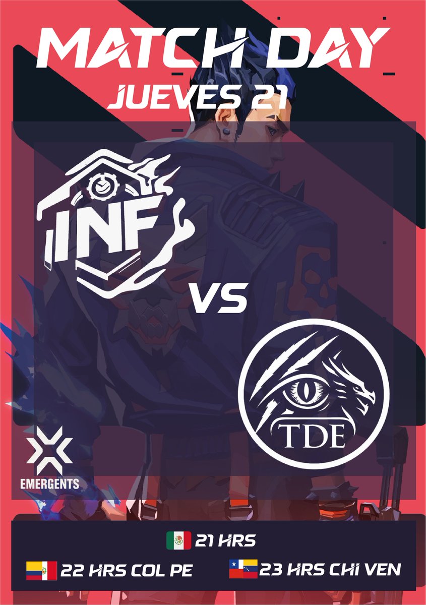 Infamous_Team's tweet image. 🚨 ¡Este jueves 21 se viene partidazo! 🚨 Infamous Team 🖤 se enfrenta a TDE en una batalla que va a romper el servidor. Gracias a la @vclemergents  por la invitación y por seguir impulsando el talento de la región 🙌

🕘 Hora del match:
🇲🇽 9PM MX
🇨🇴 10PM COL 
🇻🇪 11PM VEN