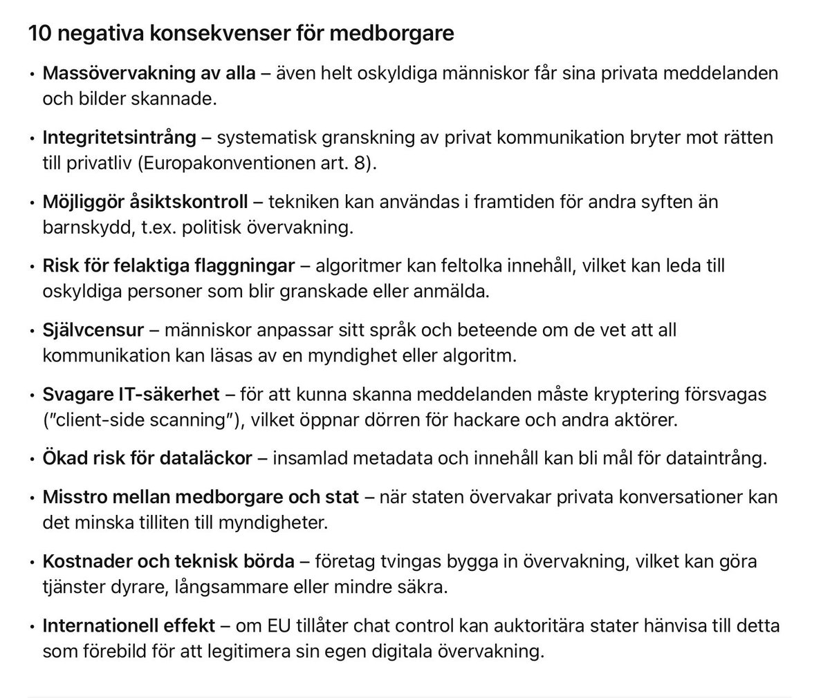 Varför Chat Control bör röstas ner!