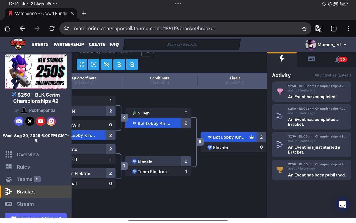 Won matcherino 300$