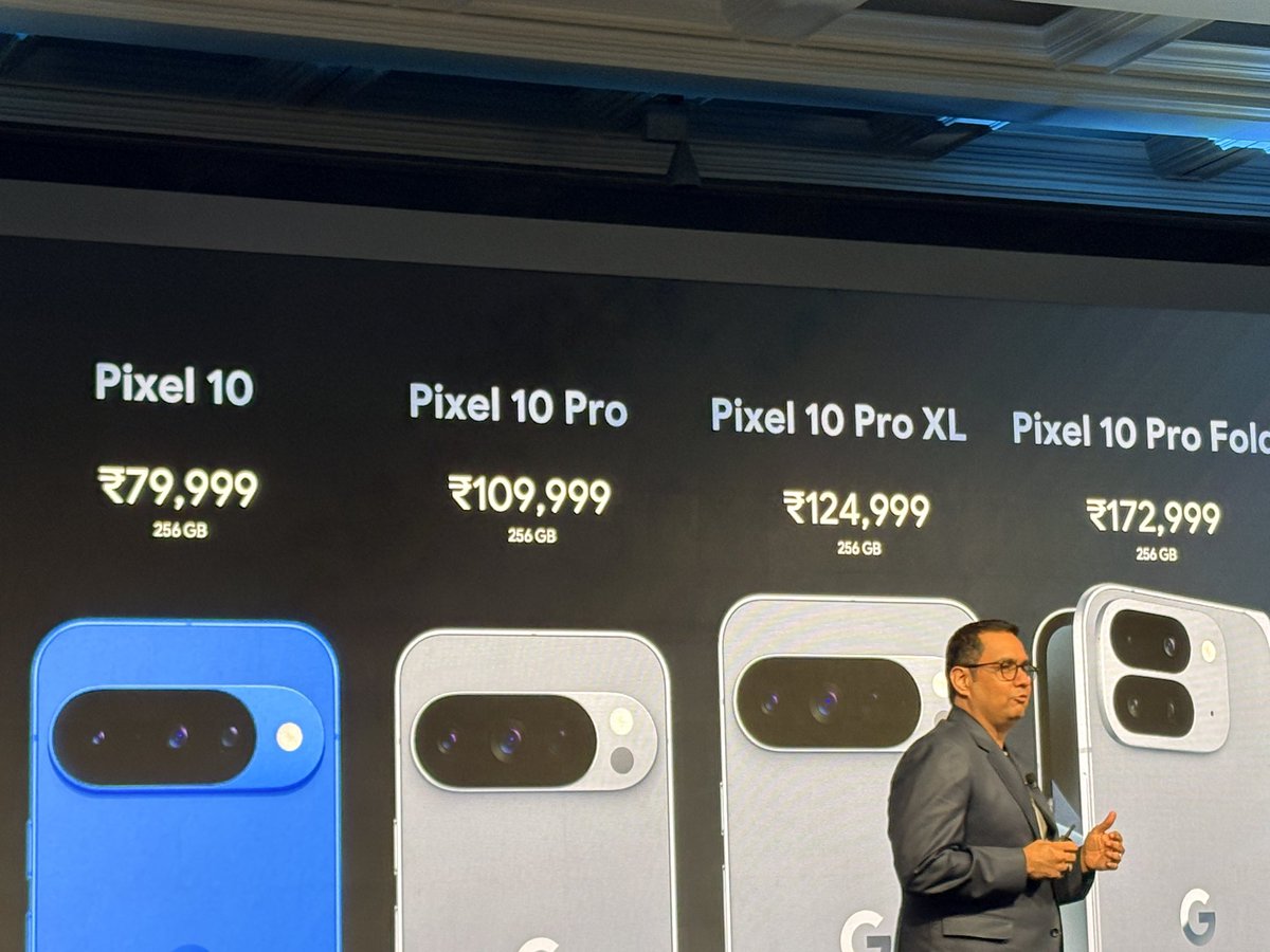Pricing for the Pixel 10 series is basically the same as the Pixel 9 series. And all four phones start with 256GB storage
