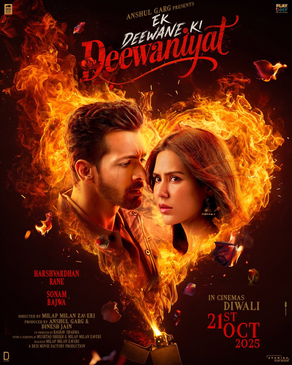 Intense, magnetic, and unforgettable on screen - DCA exclusive talent Harshvardhan Rane brings his signature charm to Ek Deewane Ki Deewaniyat.

Poster out now. Teaser out tomorrow. 

In cinemas 21st October 2025.
#DCASquad