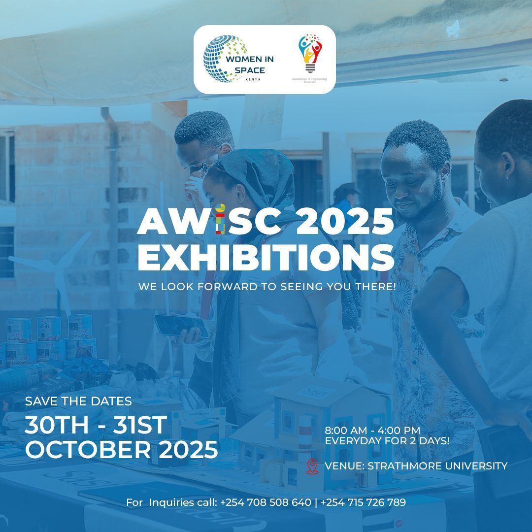 Exhibition Stand Bookings are OPEN! Showcase your brand and connect with Africa's brightest minds in space and tech at #AWiSC2025. 🎯

Booths are limited! Secure your spot here: forms.gle/y7PzUGxa7tzS3X… 

#SpaceForAfrica #Startups #Exhibitions #Networking <a href="/iHub/">iHUB</a> <a href="/AiKenya1/">Ai Kenya</a> <a href="/tuk_aes/">AES TUK</a>