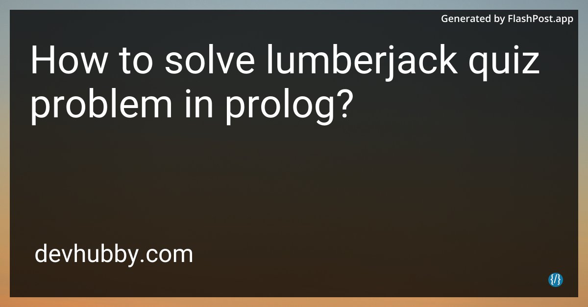 alieGotha's tweet image. In the land of Prolog, does a lumberjack’s saw have clauses or just sharp predicates?
Source: devhubby.com/thread/how-to-…
#CodePuzzle #PrologCode #Prolog #LogicSolving #quiz #solve