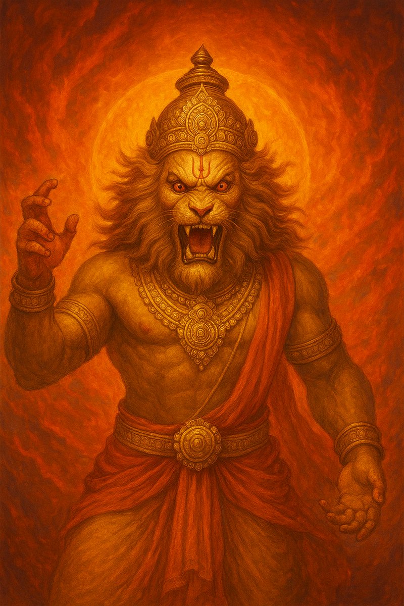 TatvaManthan's tweet photo. "Where Narasimha resides, fear dissolves and faith becomes strength."
#LordNarasimha #DivineBlessings #ProtectorOfDevotees #NarasimhaSwamy #DestroyerOfEvil #FaithOverFear #VishnuAvatar #SpiritualStrength https://t.co/EL05f0B7G3