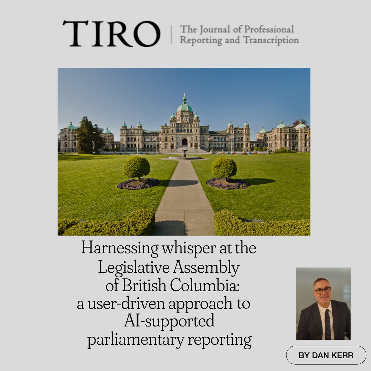 Dan Kerr, the Manager of Publishing Systems at the Legislative Assembly of British Columbia in Canada, walks us through how an ASR and AI approach has been implemented, with ever-continuing improvements, in the BC parliament. 

tiro.intersteno.org/2025/06/harnes…

🇨🇦 #BritishColumbia #Tiro