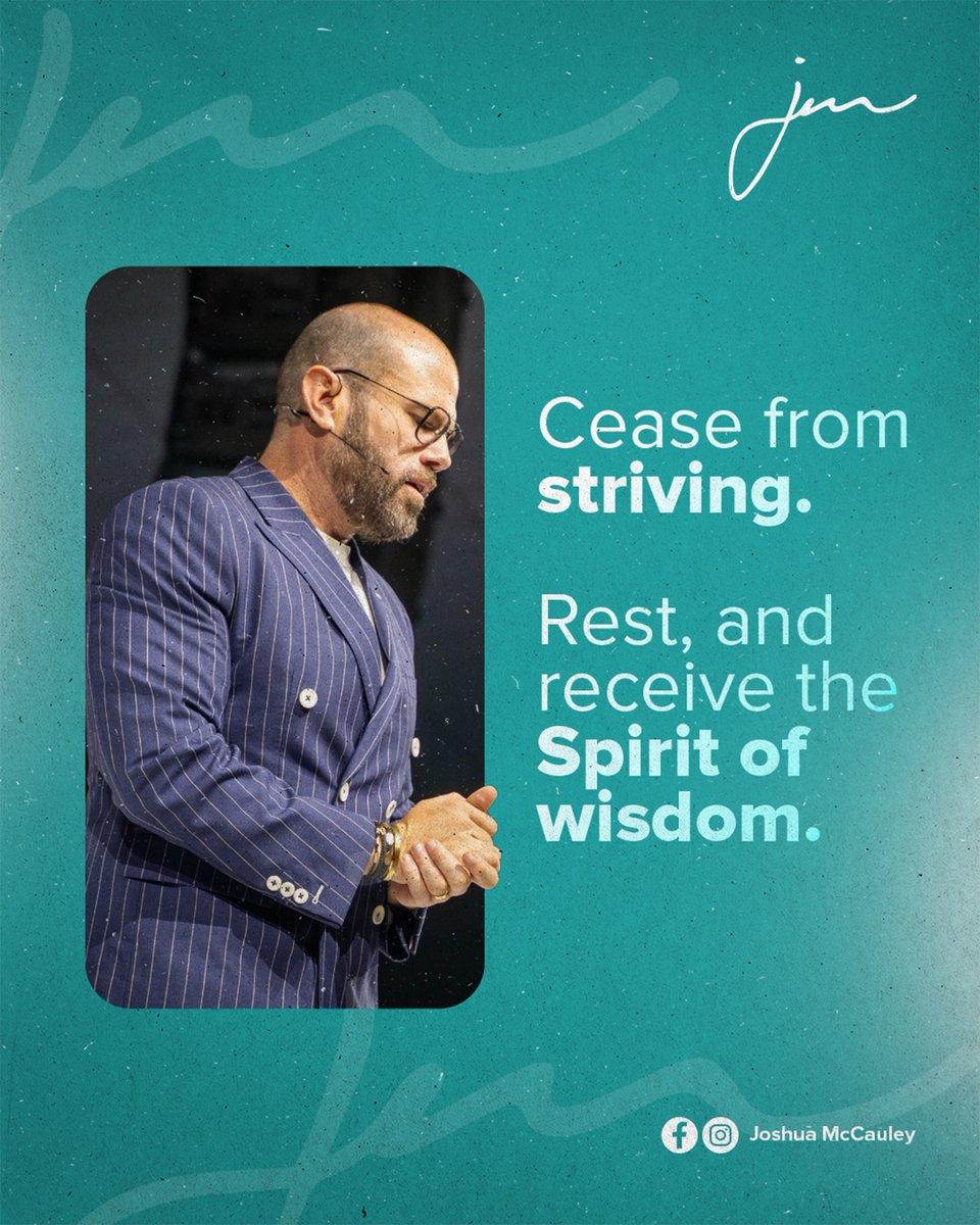 joshuamccauley's tweet photo. ✨ Cease from striving. Rest in His finished work. The wisdom you need isn’t earned—it’s received. When you lean into His Spirit, He gives you clarity, peace, and direction for every step.
#SpiritOfWisdom #FaithForEveryDay #JoshuaMcCauley #RestInGrace https://t.co/N4mF0QylzI