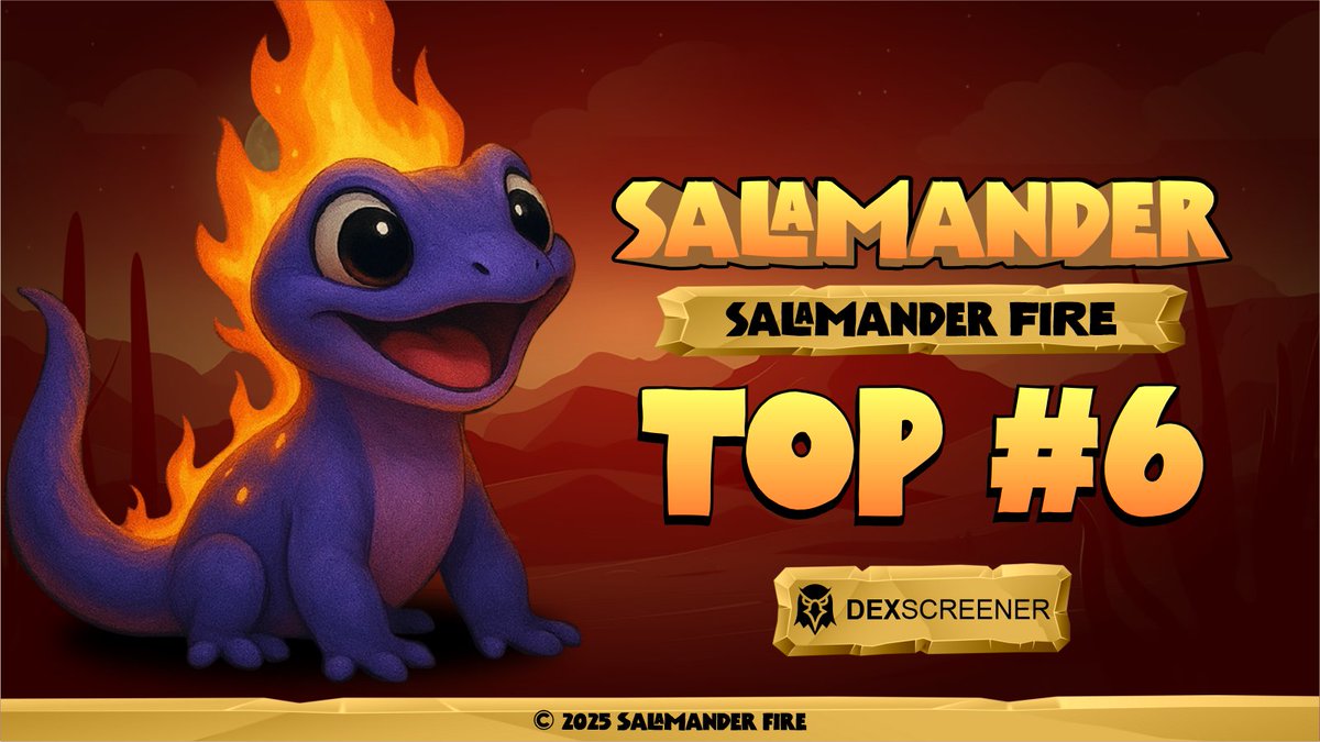 _salamanderfire's tweet photo. DexScreener leaderboard. $SALAMANDER is now ranked #6 and flying 🚁
https://t.co/2Kgy3cHpbR https://t.co/xUgXY4w3DS