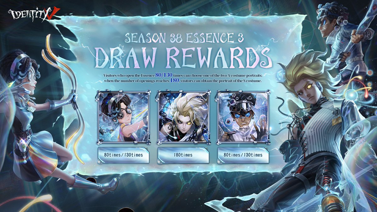 GameIdentityV's tweet photo. Dear Visitors,
In this transparent prison, the bound "Drude" grasps at illusory freedom.
Open Essences 80/130/180 times to claim these wonderful portraits!
#IdentityV #S38E3 #DrawRewards https://t.co/FBOaBUtvma