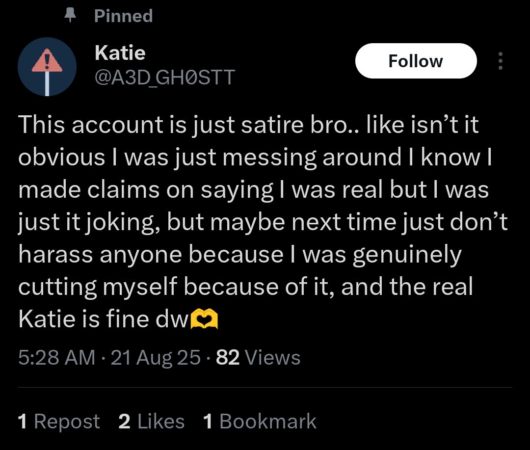 Excuse excuses and more bullshit excuses don't blame us blame yourself for impersonating a 16 year old kid it was your stupid idea and cutting yourself isn't gonna make us feel bad you asked for it it's your fault so try being original leave Katie alone
#fundamentalpapereducation