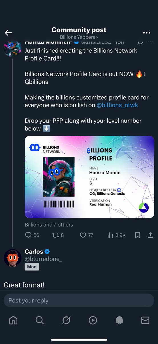 It feels so good and achieving to be appreciated by the big one’s of <a href="/billions_ntwk/">Billions</a> 🔥

Will continue to work with same enthusiasm and dedication in the future also for Billions Network Cuz we are the loyal community of Billions

Billions On Top💙

Gbillions 💙