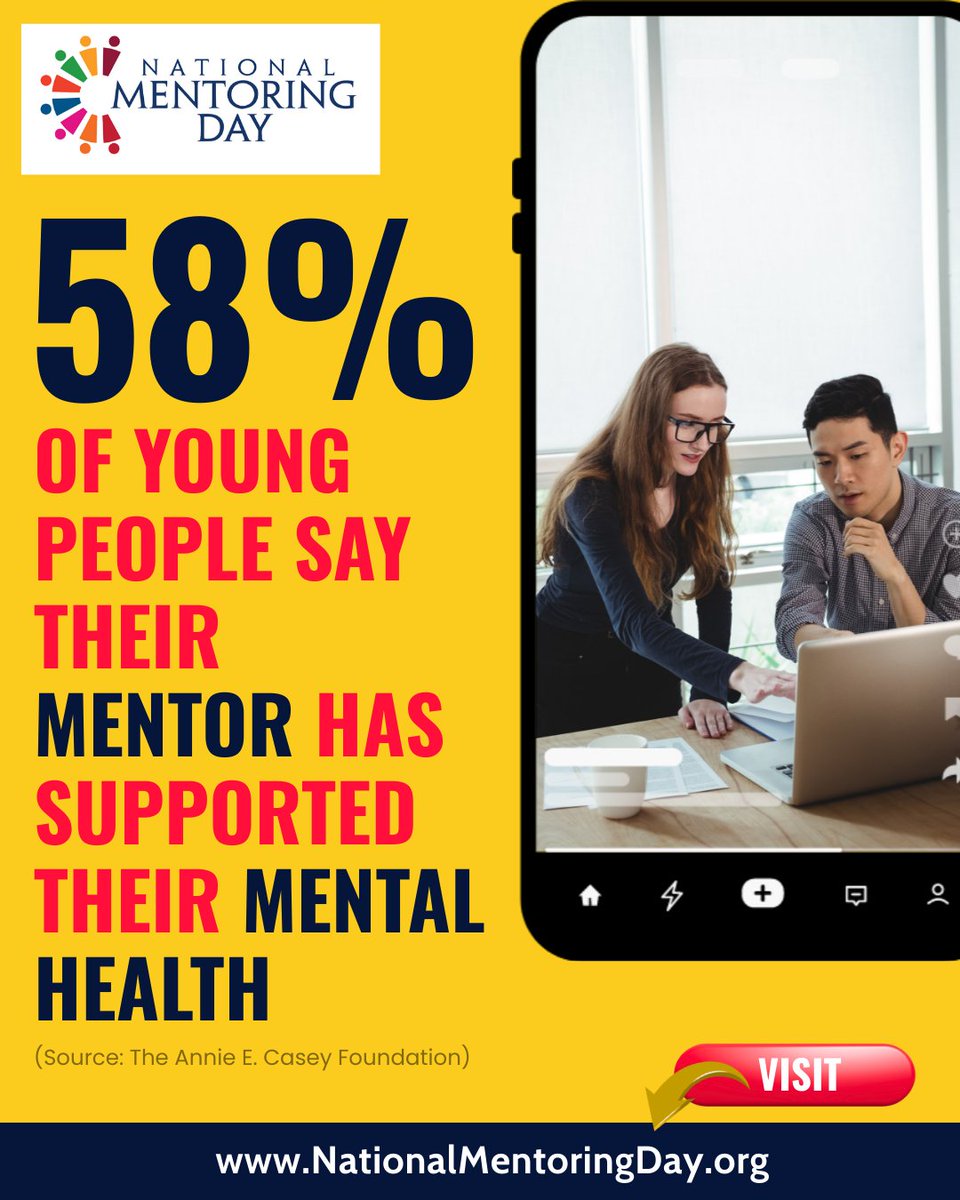 Mentoring isn’t just about skills, it’s about wellbeing.

Research shows that 58% of young people credit their mentor with supporting their mental health.

When mentors show up with empathy, consistency, and care, they create safe spaces where young people feel heard, supported,