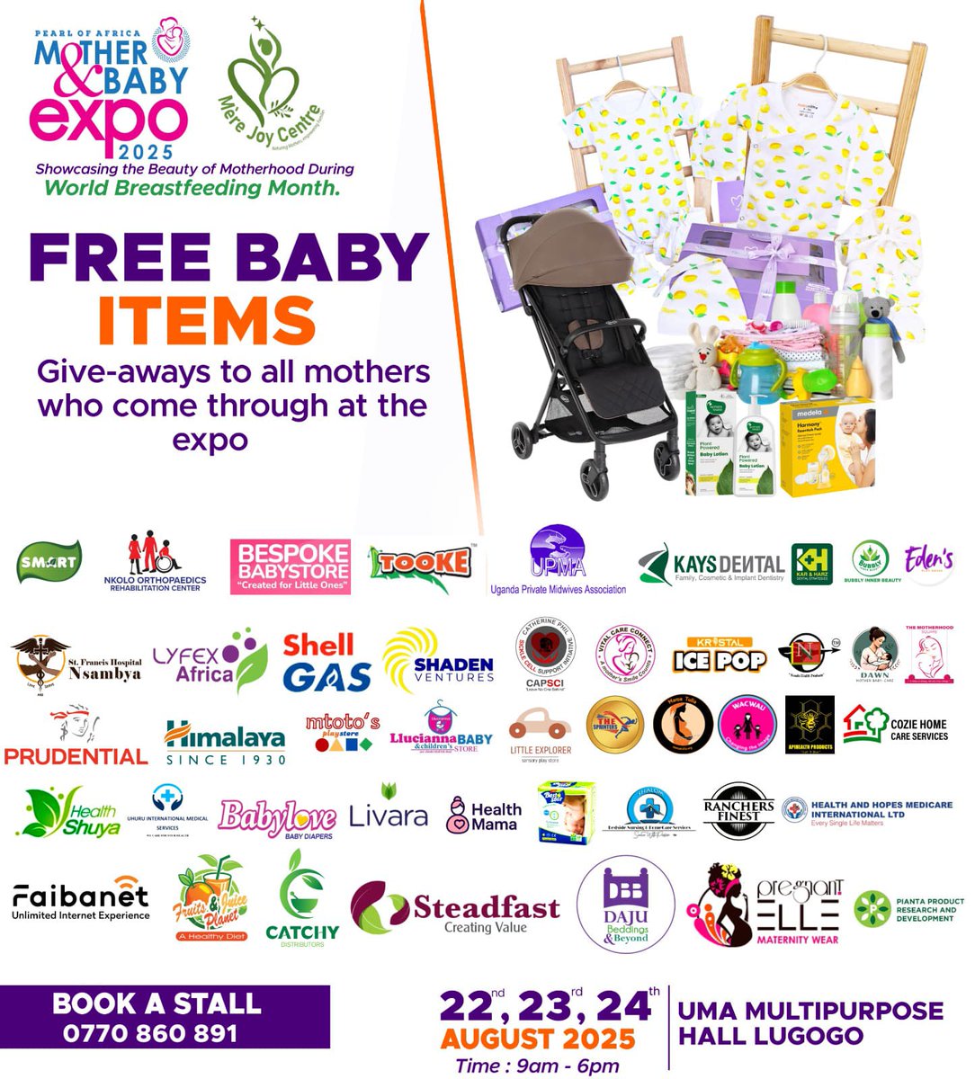 SaulwaIryn1's tweet photo. Mothers who will attend the @MotherNBabyExp 2025 gonna get a chance to celebrate motherhood with love and rewards come to UMA showgrounds Lugogo starting tomorrow from 9AM-6PM to win gifts for ur Babies
Entry is FREE
Don't miss
#MotherAndBabyExpo2025
#SGG3 https://t.co/pe0rrQHNwK