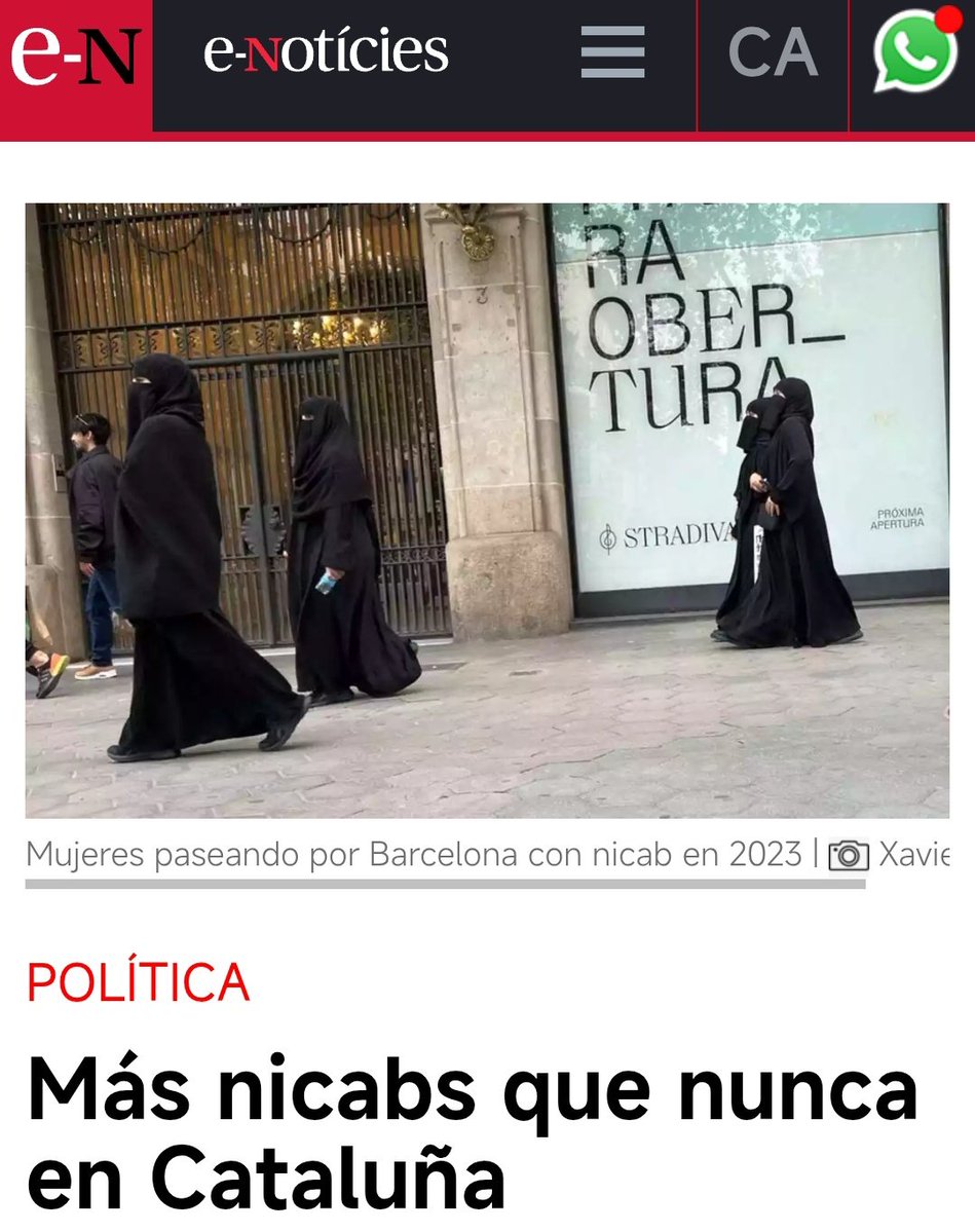 Mara💚 (@maraarancibia6) on Twitter photo <a href="/SergiMaranya/">Sergi Maraña</a> <a href="/clarincom/">Clarín</a> Mientras llenais Cataluña de una cultura político religiosa islamista donde si usan el "taparabos" pero desde el cerebro hasta la punta d los pies
Y cada vez vemos a más mujeres en Cataluña con burka, nicab
Asco dais los separaRATAS😡
En Cataluña: Más hispanos y menos islámicos! <a href="/SergiMaranya/">Sergi Maraña</a> <a href="/clarincom/">Clarín</a> Mientras llenais Cataluña de una cultura político religiosa islamista donde si usan el "taparabos" pero desde el cerebro hasta la punta d los pies
Y cada vez vemos a más mujeres en Cataluña con burka, nicab
Asco dais los separaRATAS😡
En Cataluña: Más hispanos y menos islámicos!