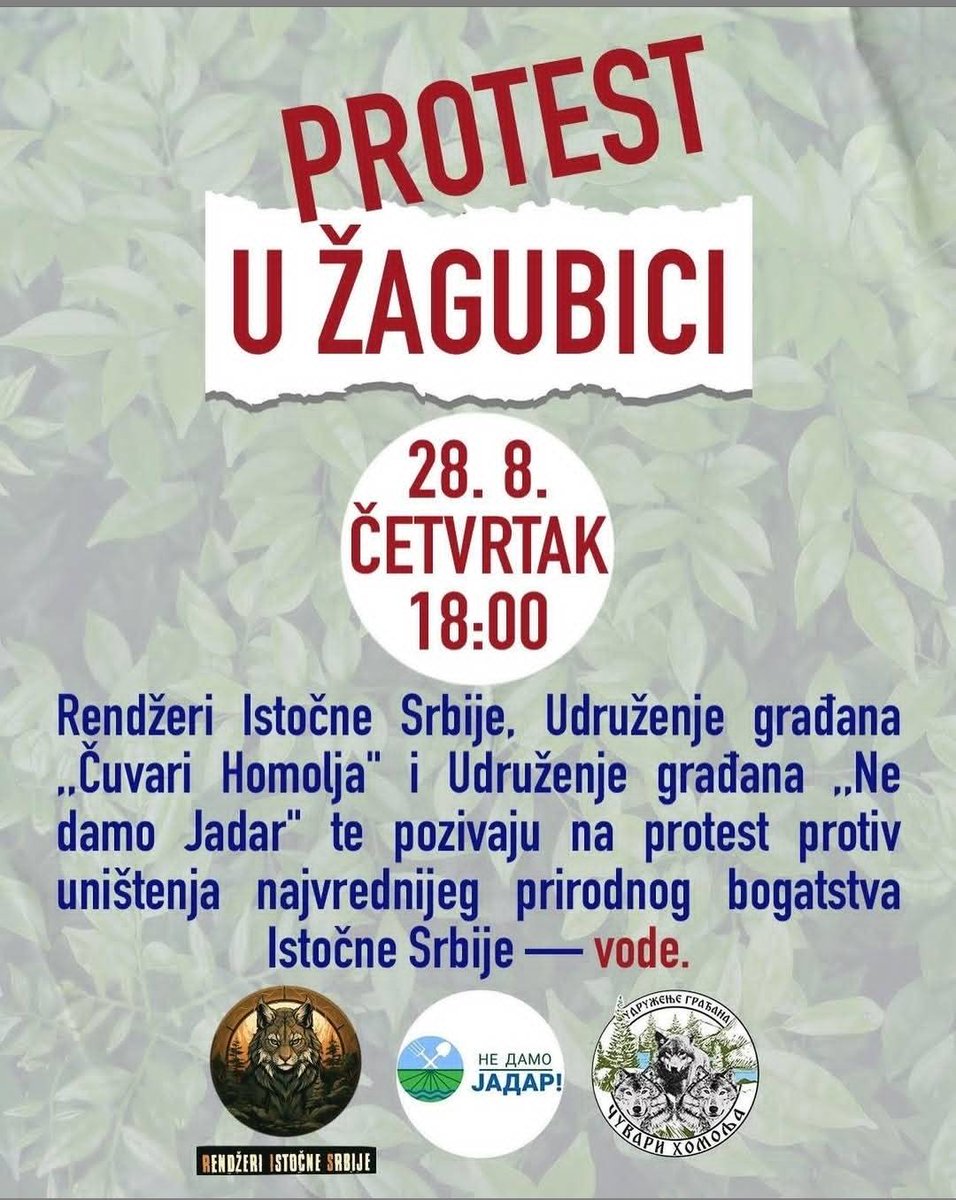 Već godinama smo udruženi u borbi protiv pretvaranja Srbije u rudarsku koloniju. Brinemo jedni o drugima. Vidimo se u Žagubici 28.avgusta!