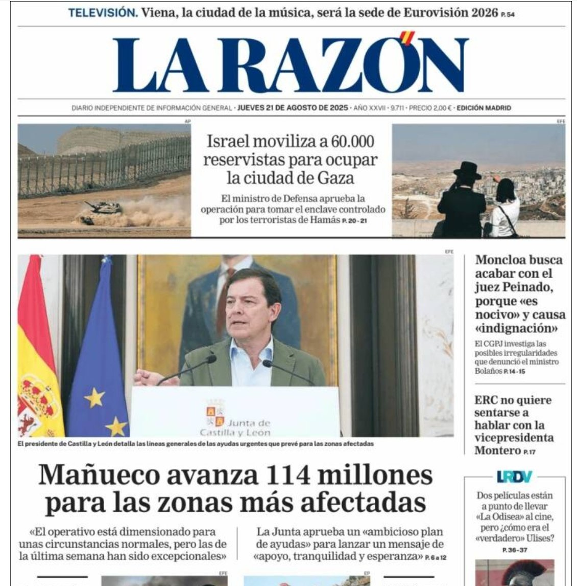 Lavando a Mañueco a toda portada.