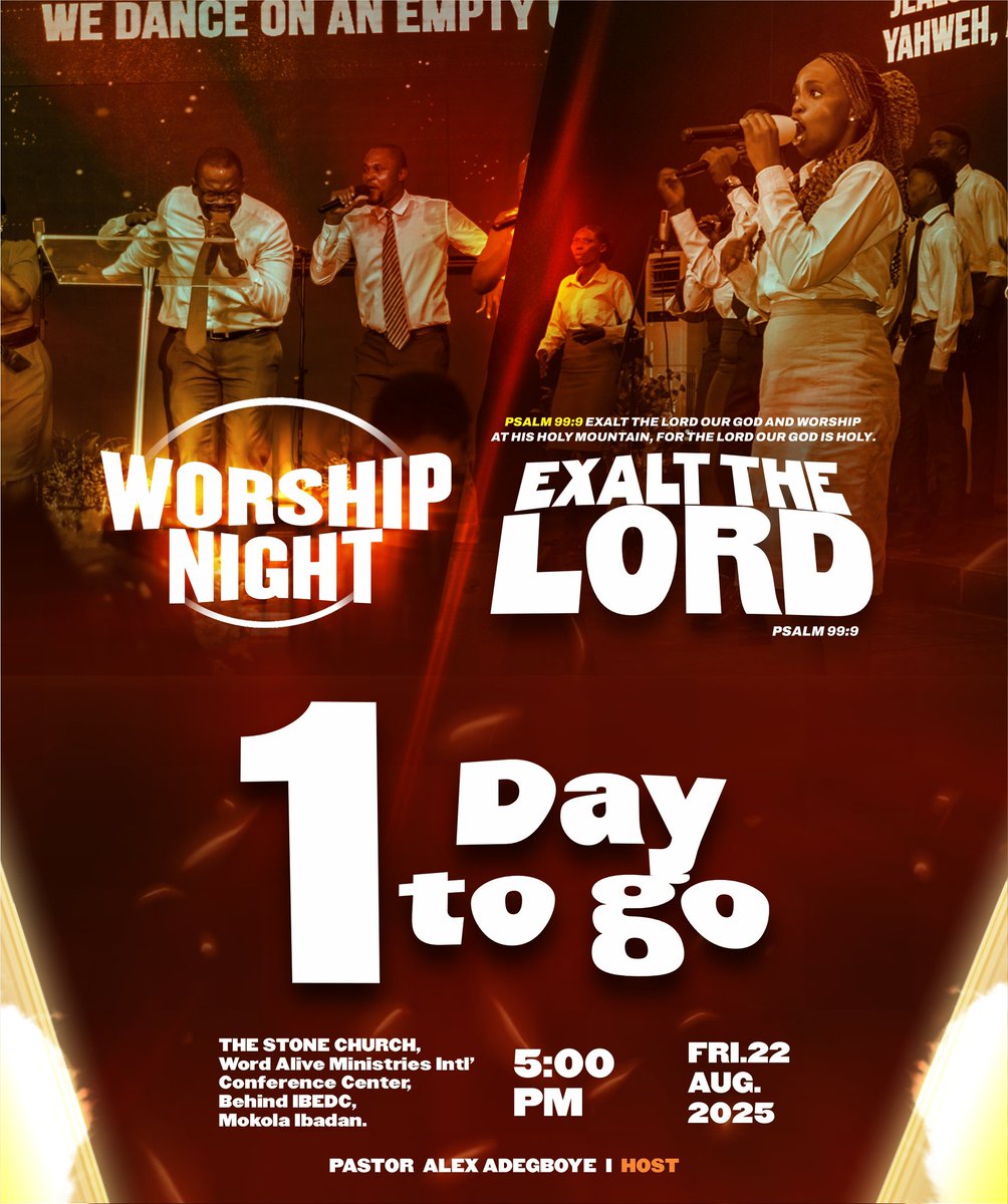 A night dedicated to lifting up the name of Jesus. Come and witness the power of unified worship. This is a moment you won't want to miss. #WorshipNight #ExaltTheLord #PraiseAndWorship #Faith