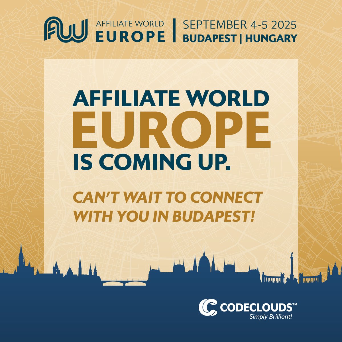 codeclouds's tweet image. This September 4th and 5th we’ll be in Budapest for Affiliate World Europe! If you’re attending, we’d love to chat with you about what our development team can do for your business, or just to catch up.
See you there!
#AffiliateWorldEurope #AffiliateCommunity #CodeClouds