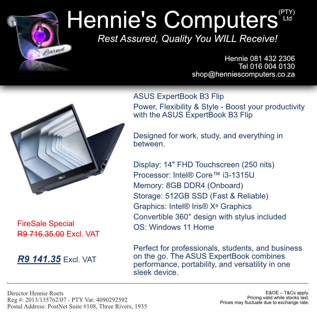 #LaptopForSale
#LaptopDeals
#TechSale
#TechDeals
#SouthAfrica
#SABusiness
#ShopLocal
#TechZA