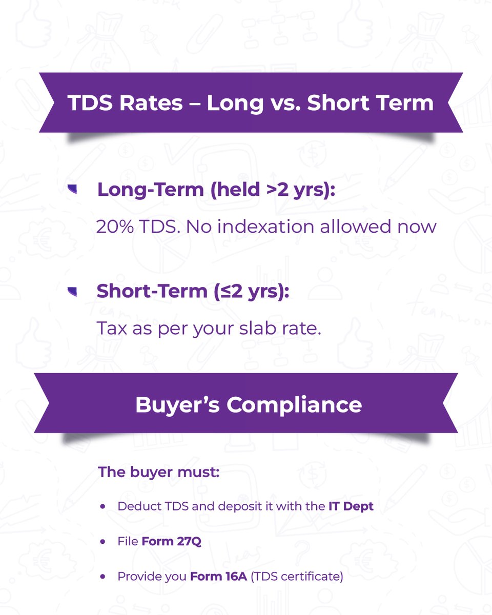 SaveTaxs_'s tweet photo. Selling property in India as an NRI? 🏡 
Don't let TDS rules trip you up!

Swipe the full guide to avoid pitfalls and save more!
#NRI #Property #TDS #CapitalGains #India #TaxTips #RealEstate https://t.co/F3ezMMtXEm