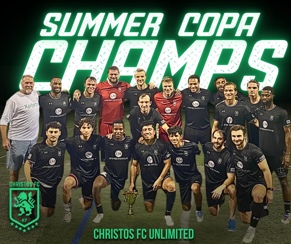 🏆 SUMMER COPA CHAMPS! 💚⚽
Christos FC Unlimited bring it home. 🦁🔥
#FTB #CTID #ChristosFC