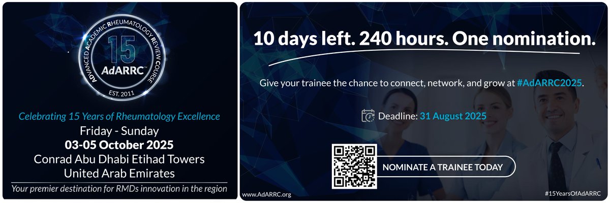 adarrc's tweet image. Great mentors don’t just teach, they open doors. You’ve got 10 days left to nominate a trainee for #AdARRC2025.
Learn more: bit.ly/3Y3tOk7 
#15YearsOfAdARRC #NominateATrainee