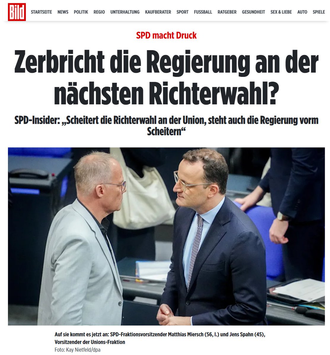 Die SPD beabsichtigt, erneut eine Kandidatin aus dem progressiv-linken Lager für das Bundesverfassungsgericht zu nominieren und erwartet dabei offenbar die Zustimmung der Union.
Der Einfluss von SPD auf die Richterbesetzung erscheint angesichts der Wahlergebnisse überproportional