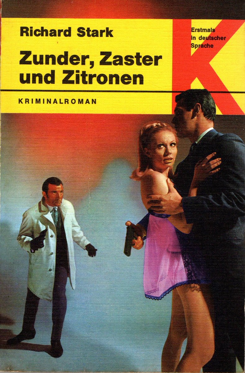 Letzte Sätze #900
"'Nun, jetzt können Sie unbesorgt ruhen', sagte Morton mit breitem Lächeln. 'Ja, das kann ich', sagte Grofield und schloss die Augen. Der Chevy fuhr durch Kanada in den Sonnenuntergang."
Richard Stark, "Zunder, Zaster und Zitronen" ("Lemons Never Lie", 1971)