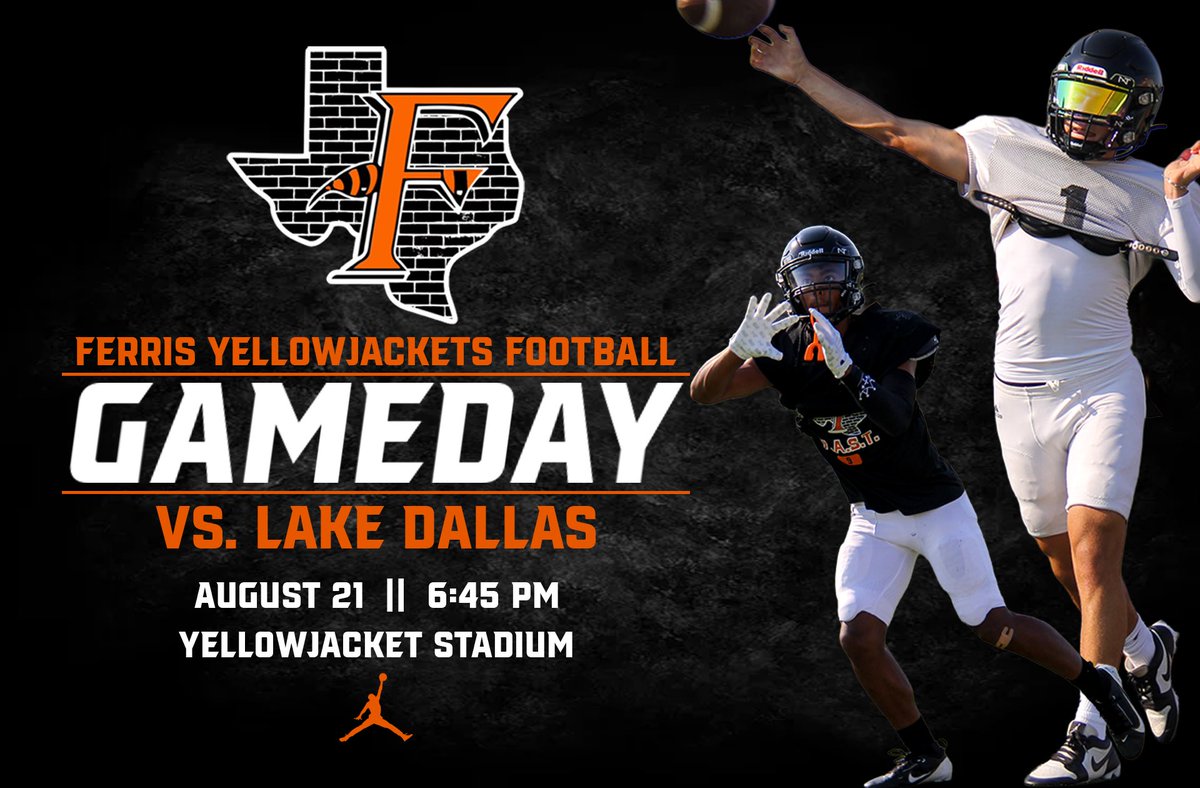 Ferris Football (@ferrisfb_) on Twitter photo Scrimmage #2 this evening!
π Yellow Jacket stadium
β° Sub-varsity: 5:30
β° Varsity 6:45
Come out and support our π teams!
# F.A.S.Tπ β«οΈ
<a href="/JacketNationFHS/">Ferris Yellowjackets Athletics</a> <a href="/ferrisallsports/">Ferris All Sports Club</a> <a href="/FerrisISD/">Ferris ISD</a> Scrimmage #2 this evening!
π Yellow Jacket stadium
β° Sub-varsity: 5:30
β° Varsity 6:45
Come out and support our π teams!
# F.A.S.Tπ β«οΈ
<a href="/JacketNationFHS/">Ferris Yellowjackets Athletics</a> <a href="/ferrisallsports/">Ferris All Sports Club</a> <a href="/FerrisISD/">Ferris ISD</a>