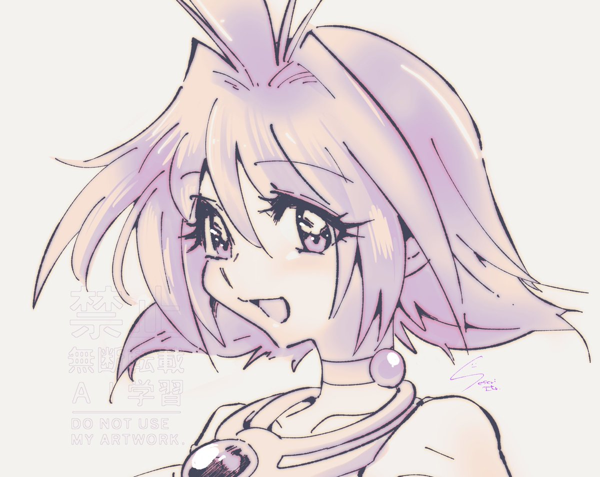 一発描きでよく描けたアメリアちゃん