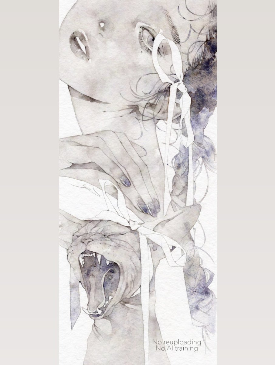 一点物定価約¥70,000】 原画 イラスト yue 水彩画 水墨画 Art