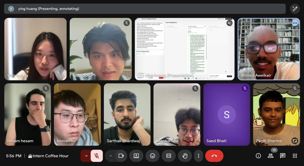 Parth Sharma (@parthshr370) on Twitter photo After 3 wonderful months, I have completed my joint internship at <a href="/CamelAIOrg/">CAMEL-AI.org</a> and <a href="/AipoLabs/">ACI.dev</a>
learnt a lot made a lot of mistakes but at the end came out to be a better engineer
and eventually made me fall in love with the tooling layer of agents
All thanks to <a href="/guohao_li/">Guohao Li 🐫</a> After 3 wonderful months, I have completed my joint internship at <a href="/CamelAIOrg/">CAMEL-AI.org</a> and <a href="/AipoLabs/">ACI.dev</a>
learnt a lot made a lot of mistakes but at the end came out to be a better engineer
and eventually made me fall in love with the tooling layer of agents
All thanks to <a href="/guohao_li/">Guohao Li 🐫</a>