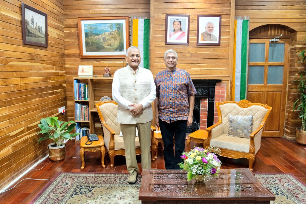 Vikas Swarup (@vikasswarup) on Twitter photo Honoured to call on Hon’ble Governor of Mizoram, <a href="/Gen_VKSingh/">Gen VK Singh</a>, at Raj Bhavan, Aizawl. He was our MoS (External Affairs) earlier and received me with great warmth and affection. Cherish his continued guidance and goodwill. A memorable meeting. Honoured to call on Hon’ble Governor of Mizoram, <a href="/Gen_VKSingh/">Gen VK Singh</a>, at Raj Bhavan, Aizawl. He was our MoS (External Affairs) earlier and received me with great warmth and affection. Cherish his continued guidance and goodwill. A memorable meeting.
