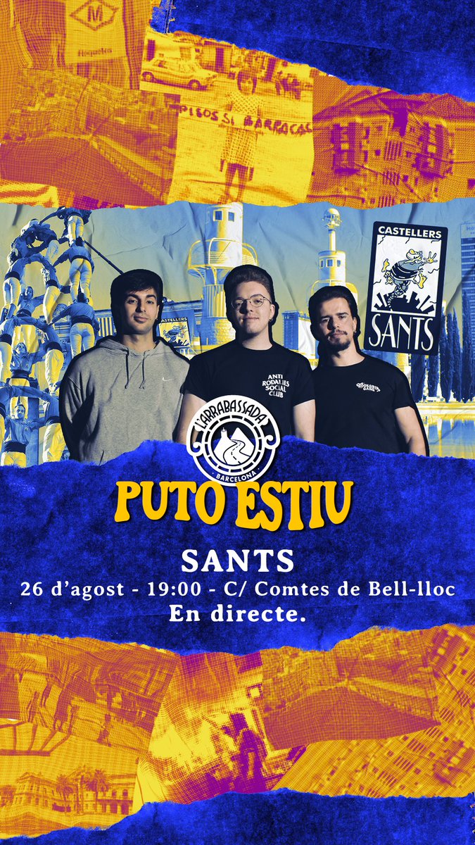 🚨 SANTS! Amb una vegada no en vam tenir prou!

Tornem a la FM de Sants, amb un programa EXCLUSIU en directe (i amb sorpresa inclosa...)

📅 Dimarts, 26 d'agost
🕐 19:00 
📍 C/Comtes de Bell-lloc, davant la seu dels <a href="/borinots/">Castellers de Sants</a>