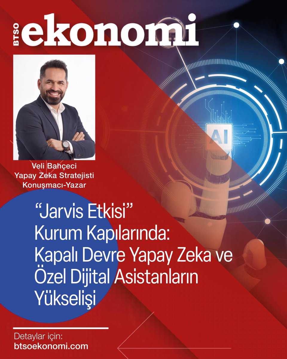 Yapay Zeka Stratejisti, Konuşmacı, Yazar Veli Bahçeci'nin “Jarvis Etkisi” Kurum Kapılarında: Kapalı Devre Yapay Zeka ve Özel Dijital Asistanların Yükselişi" Başlıklı Yazısını Okumak İçin ➡ l24.im/xVh2D6z

#yapayzeka #kapalıdevre #kişiselasistan