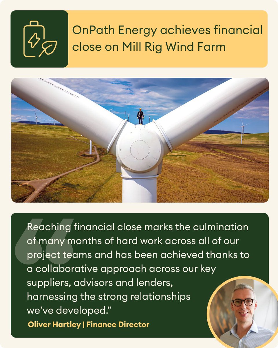 Financial close achieved on 33.4MW Mill Rig Wind Farm🌿 

Once operational, Mill Rig will 👇

💷 Invest £91m locally within 60km
🌱 Deliver a £5m community fund 
🏛️ Provide £18m in business rates
👷 Support around 300 jobs during construction

🔗 bit.ly/4lHD1Xs