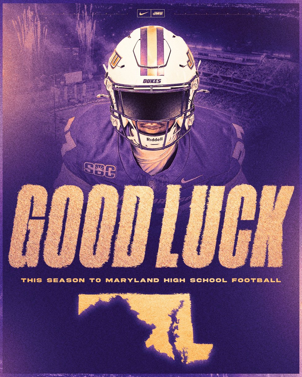 JMUFBRecruiting's tweet photo. Good Luck to Maryland High School Football Teams!  #GoDukes👑🐶 https://t.co/DCPXh2DYNP