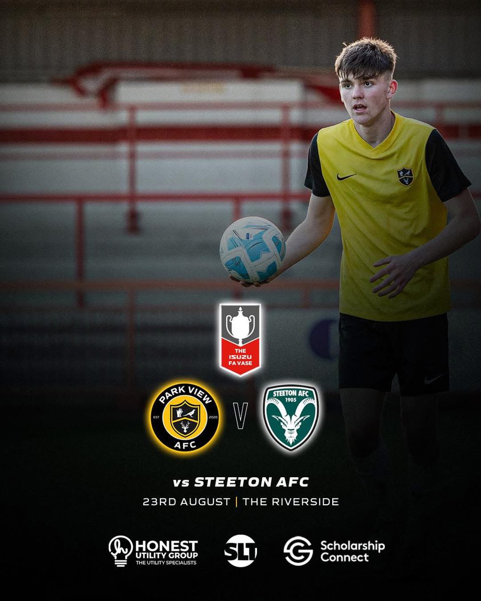 Chester-Le-Street United (@clsunited) on Twitter photo ๐กโซ๏ธ Up next for the First Team.
๐ <a href="/Steetonfc/">Steeton AFC</a> (H)
๐ FA Vase
๐
23/08/25
โ๏ธ 15:00 KO
๐๏ธ The Riverside | DH3 3SJ
๐ซ ยฃ6.00 Adults | ยฃ3.00 Junior/Con
<a href="/PVSportAcademy/">Park View Academy of Sport</a> | <a href="/GasHonest/">Honest Utility Group - Utility Specialists</a>
#PVAFC ๐กโซ๏ธ Up next for the First Team.
๐ <a href="/Steetonfc/">Steeton AFC</a> (H)
๐ FA Vase
๐
23/08/25
โ๏ธ 15:00 KO
๐๏ธ The Riverside | DH3 3SJ
๐ซ ยฃ6.00 Adults | ยฃ3.00 Junior/Con
<a href="/PVSportAcademy/">Park View Academy of Sport</a> | <a href="/GasHonest/">Honest Utility Group - Utility Specialists</a>
#PVAFC