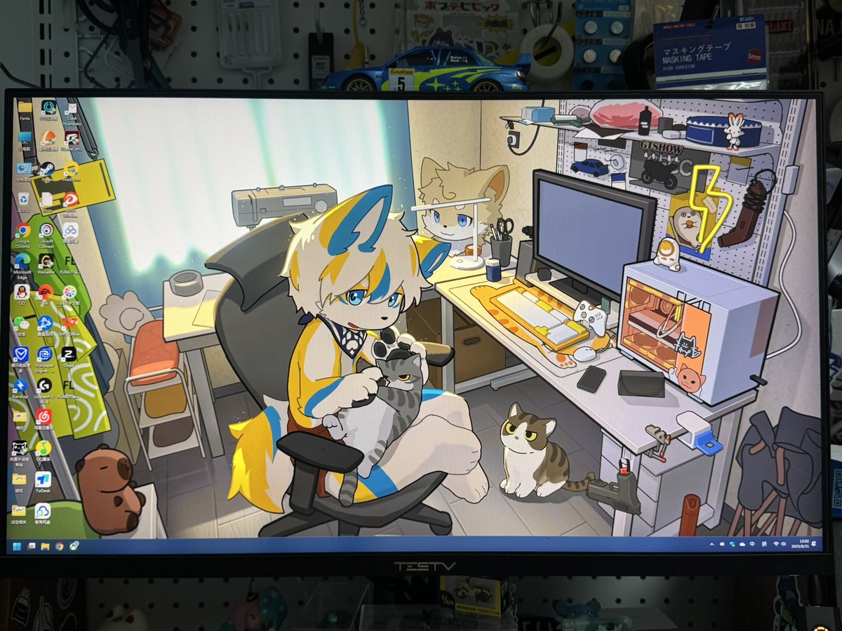 新壁纸！！是我的杂乱造毛小屋

🖌️：<a href="/dinopoco/">Dinopoco</a>