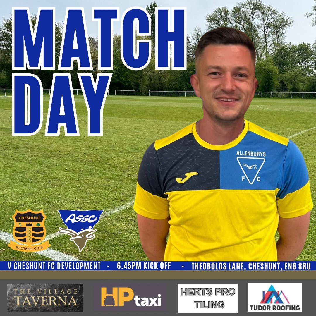 MATCHDAY

We travel to Cheshunt FC Development this evening in the Herts County Premier League.

A relatively local game so come on down and support the boys 💙

#nonleague #nonleaguefootball #awaydays