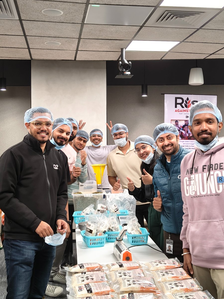 RiseIndia2030's tweet image. . @Q2_Software Hunger Champions in Bangalore packaged 25,056 meals, bringing hope and nourishment to children supported by our NGO partners. Together, we’re building a #hungerfree future!  #CSR #foodforall #nutritionforall #corporatevolunteering