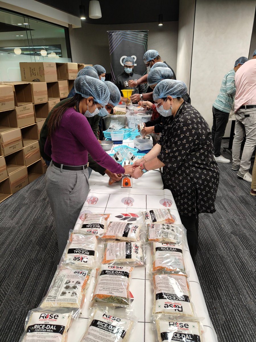 RiseIndia2030's tweet image. . @Q2_Software Hunger Champions in Bangalore packaged 25,056 meals, bringing hope and nourishment to children supported by our NGO partners. Together, we’re building a #hungerfree future!  #CSR #foodforall #nutritionforall #corporatevolunteering