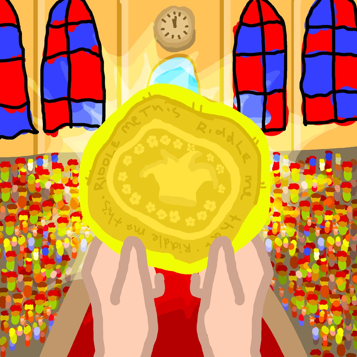 In yonder vault, a Sun was bound,
By crownéd kings in ledgers found.
Through acid’s kiss it lost its form,
Yet in the flow, it was reborn.
What treasure, once firm, now swims as fire?

$RIDDLE #Riddlers