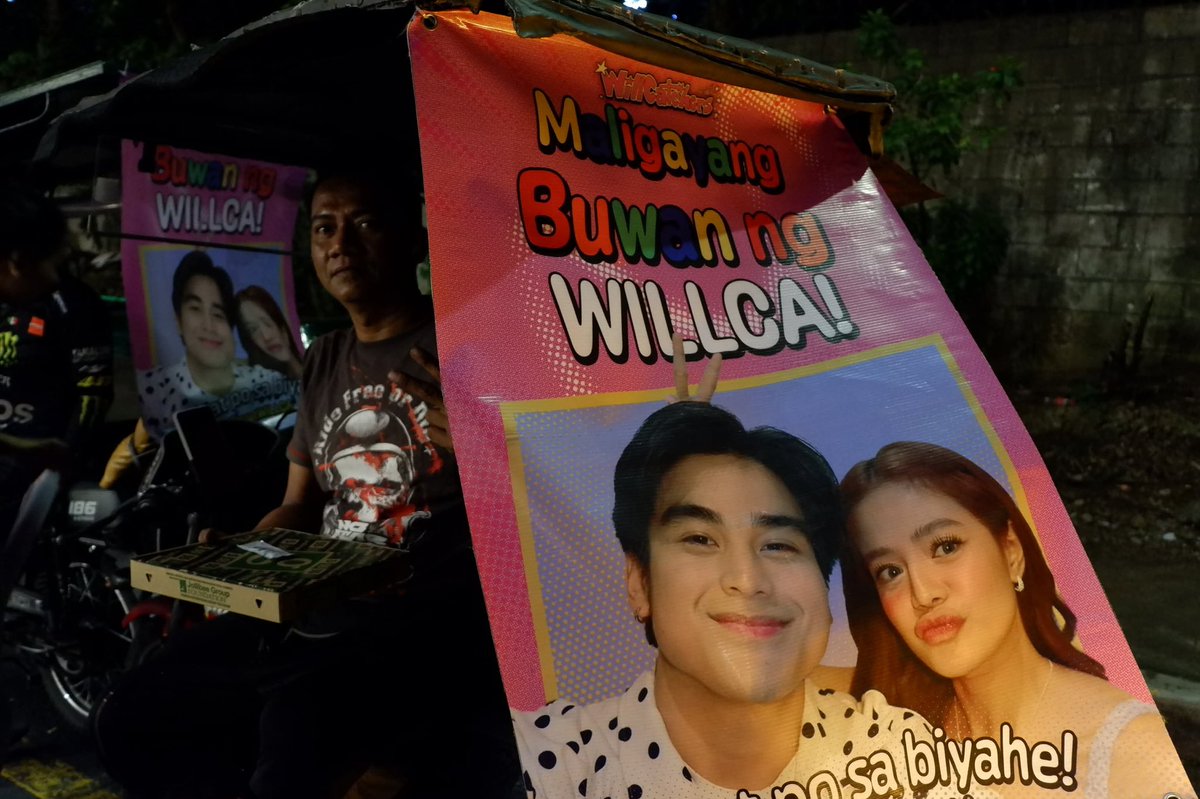 willcatchers4wc's tweet photo. we gave more trike drivers a Buwan ng WillCa tarp together with a box of @greenwichpizza! 

this project is more than just spreading the WillCa to the masses, but also about giving back to the community that we all come across with daily.

thank you for collaborating with us in this project, @wcatchersintl!

WILLCAtch THE BIGSCREEN