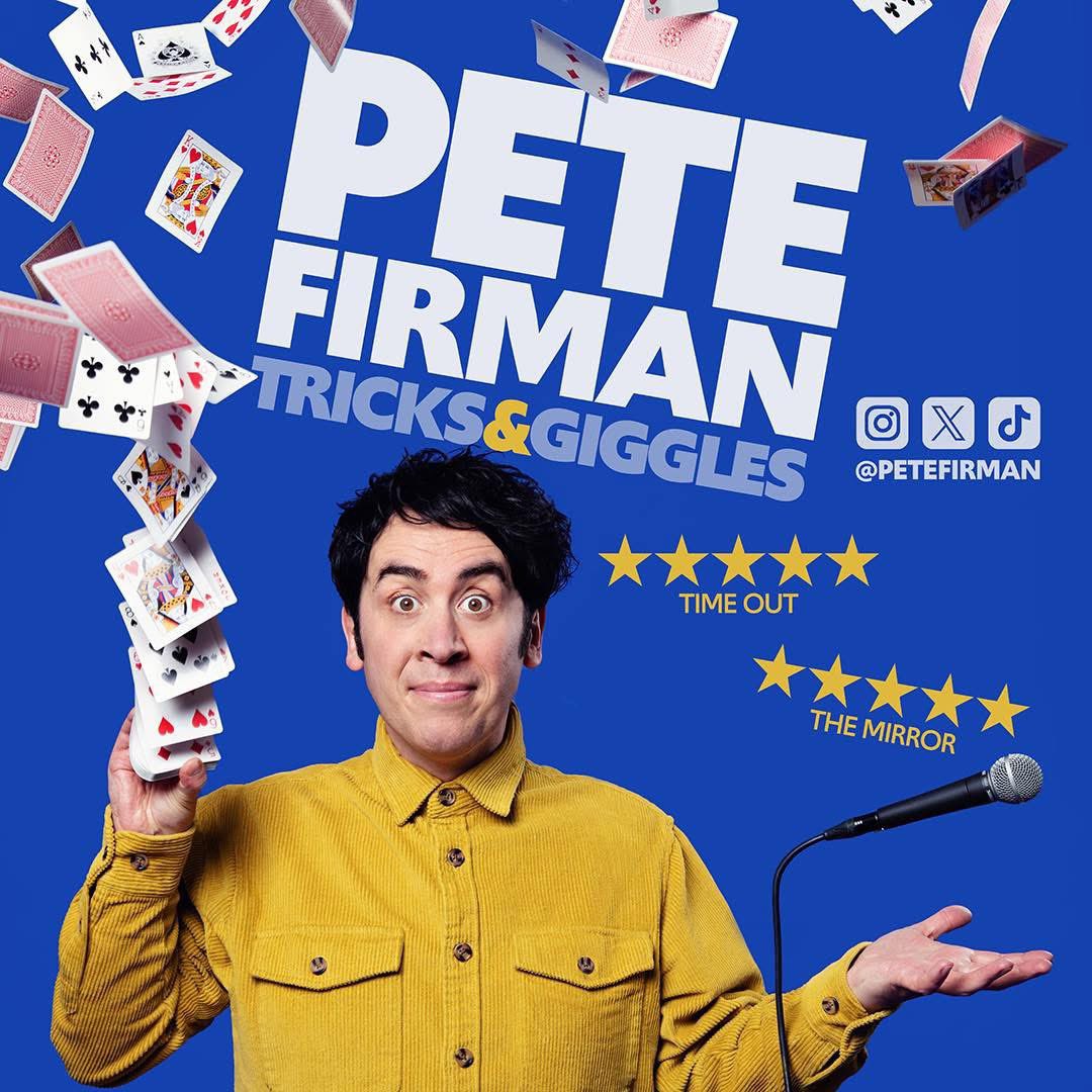 Just 3 weeks until my Tricks &amp; Giggles tour begins in Crawley and it’s sold out!
Some tickets left for September shows in BEDFORD, LEICESTER and BURY ST EDMUNDS, but be quick.
All info here petefirman.co.uk/live